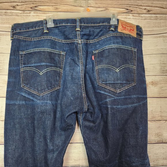 Men's 501 Button Fly Levi's Jeans Dark Wash Size 44 x 30 - Picture 7 of 12